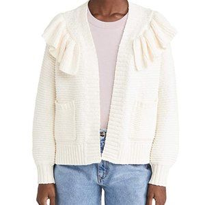 Madewell Ivory Cardigan Ruffle